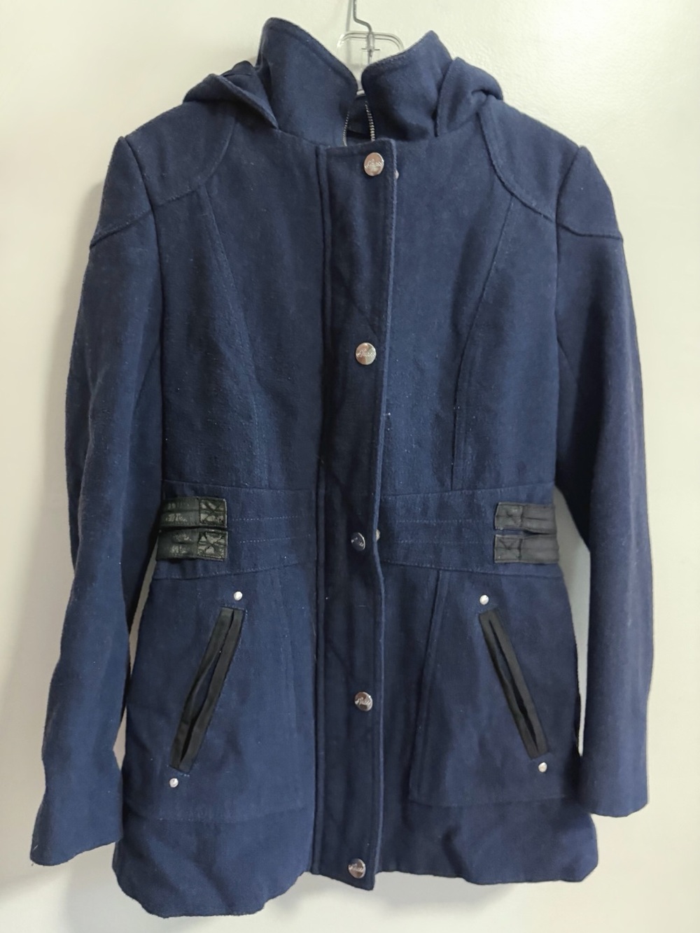 Guess Women’s Navy Blue Hooded Coat
